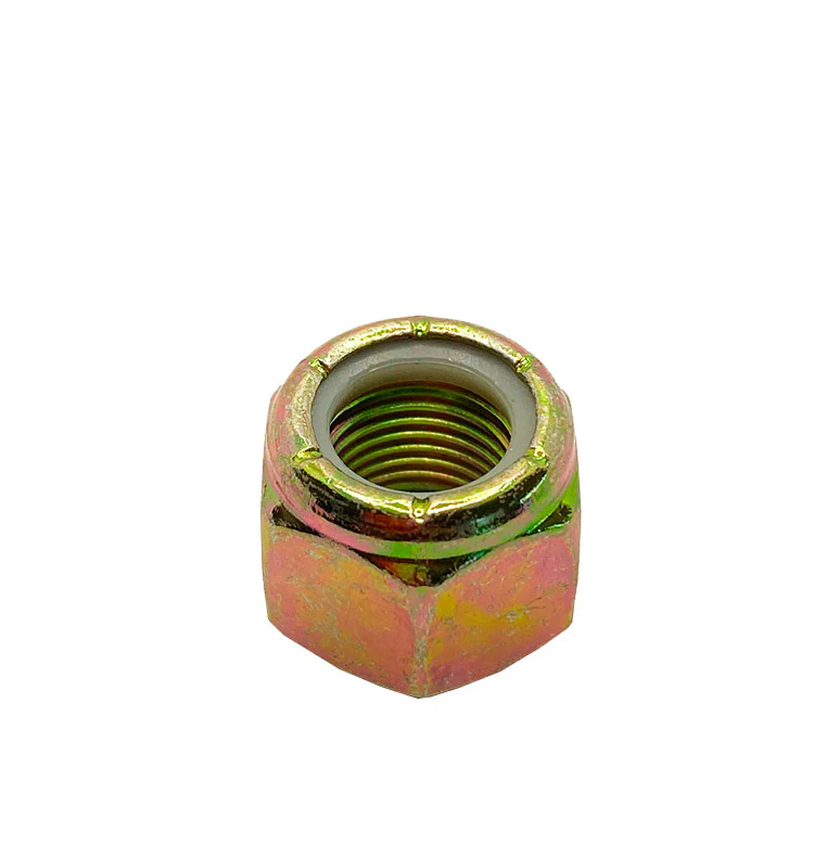 1/2-20in UNF Grade 8 Nylon Lock Nut Yellow Zinc