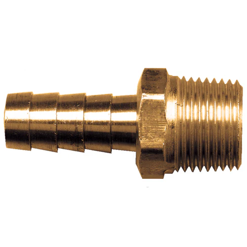 1/4in Hose I.D. to 3/8in Male Pipe Brass Hose Barb Coupling
