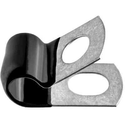 1/4in Black Vinyl Dipped Insulated Clamp