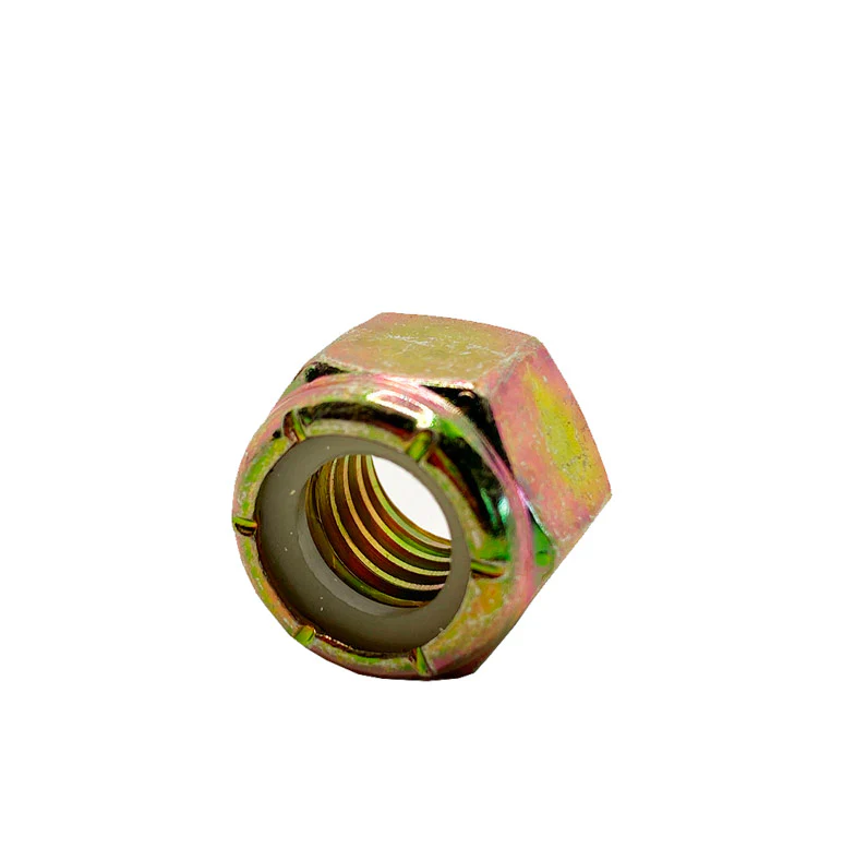 1-8in UNC Grade 8 Nylon Lock Nut Yellow Zinc