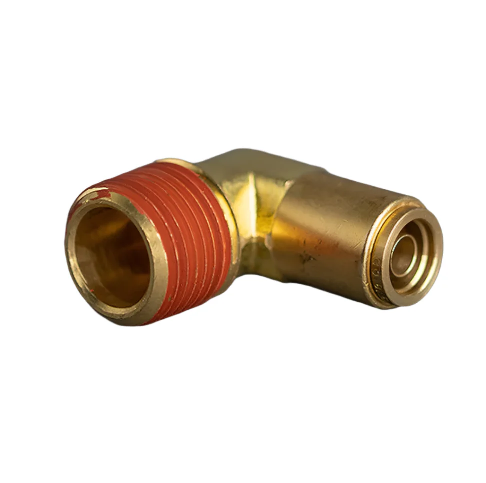 3/8in Tube to 1/2in Male Pipe Push Connect 90° Brass Elbow