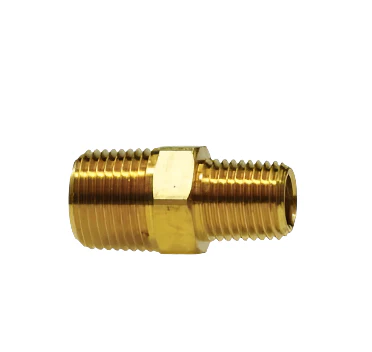 3/8in Pipe to 1/4in Pipe Brass Reducing Nipple