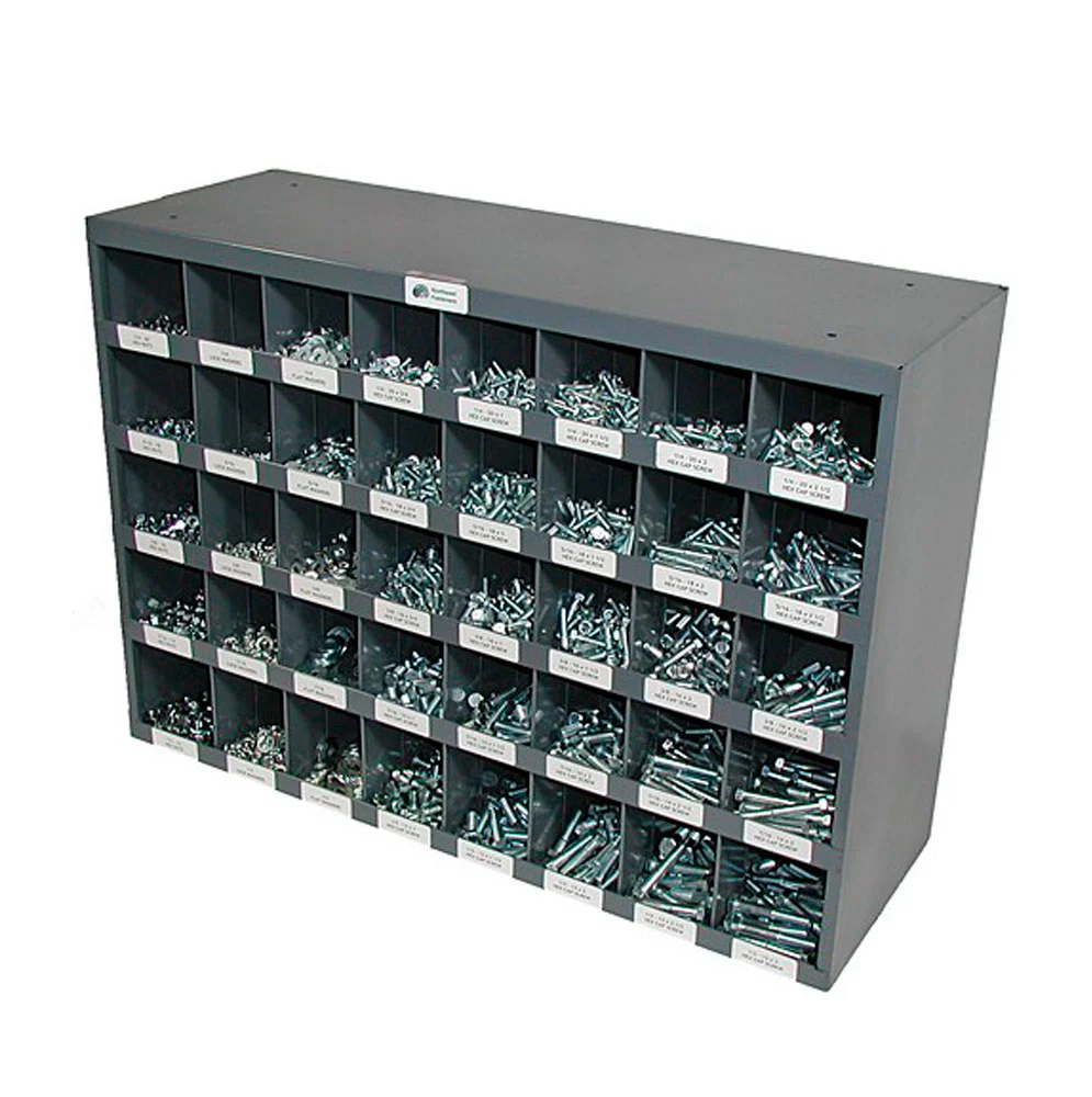 2,225 Piece Grade 5 Hex Head Cap Screw, Nut, and Washer Assortment Refill