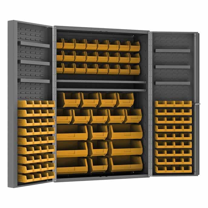Cabinet with 114 Bins and 6 Door Shelves