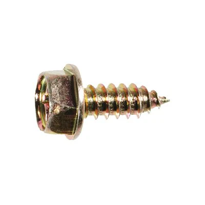 M6-1.81 x 16mm Phillips Hex Washer Head Tapping Screw Yellow Zinc