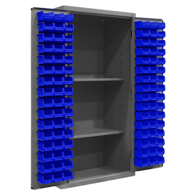 Pegboard Cabinet with 96 Bins and 2 Shelves