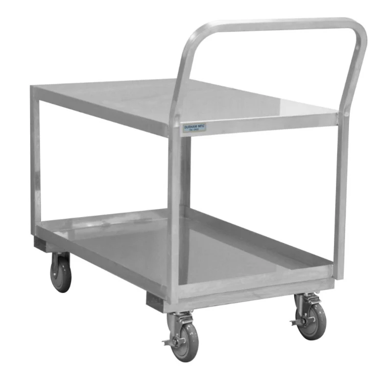 Stainless Steel Low Deck Cart with 2 Shelves