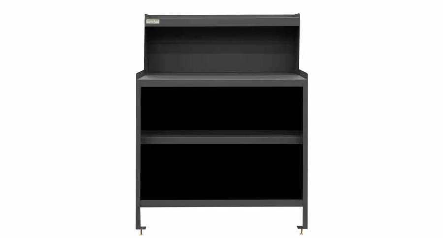 Stationary Workstation with 2 Shelves