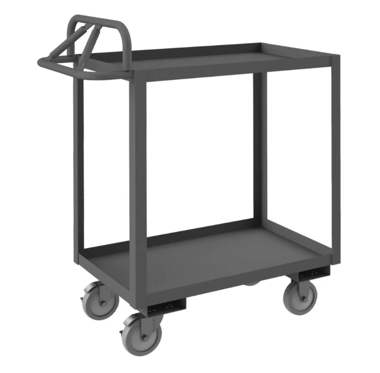 Stock Cart with 2 Shelves and an Ergonomic Handle