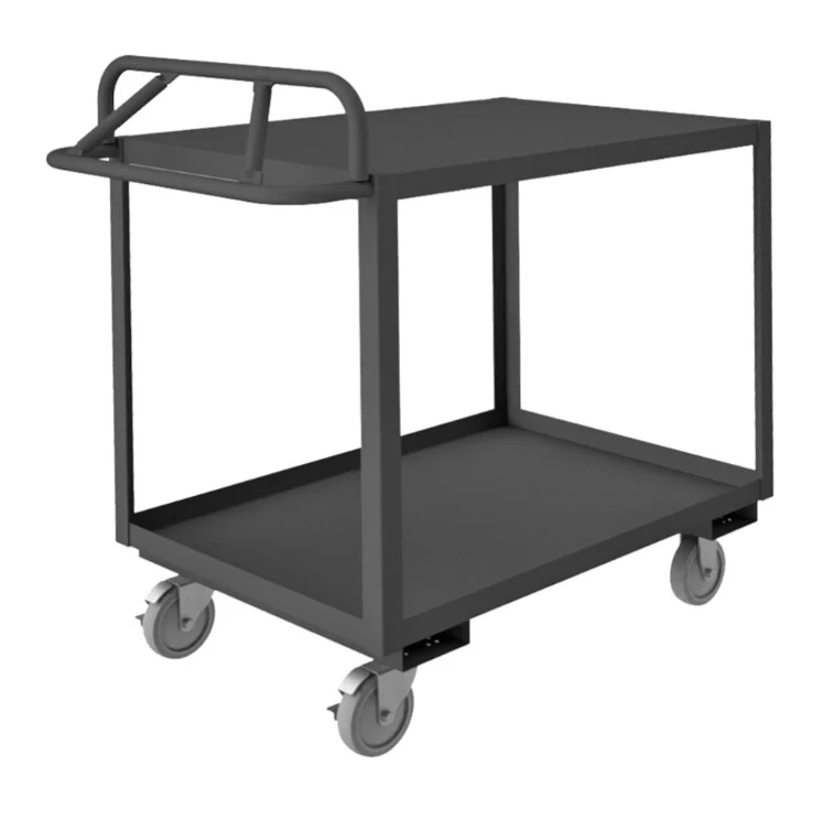 Stock Cart with 2 Shelves and an Ergonomic Handle