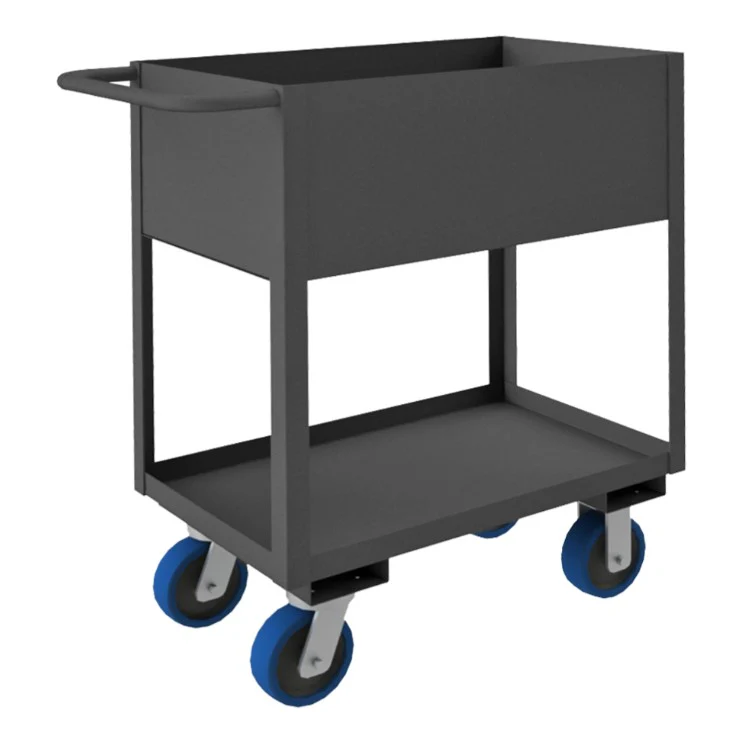 18in x 30in Stock Cart with 2 Shelves and a High Lip