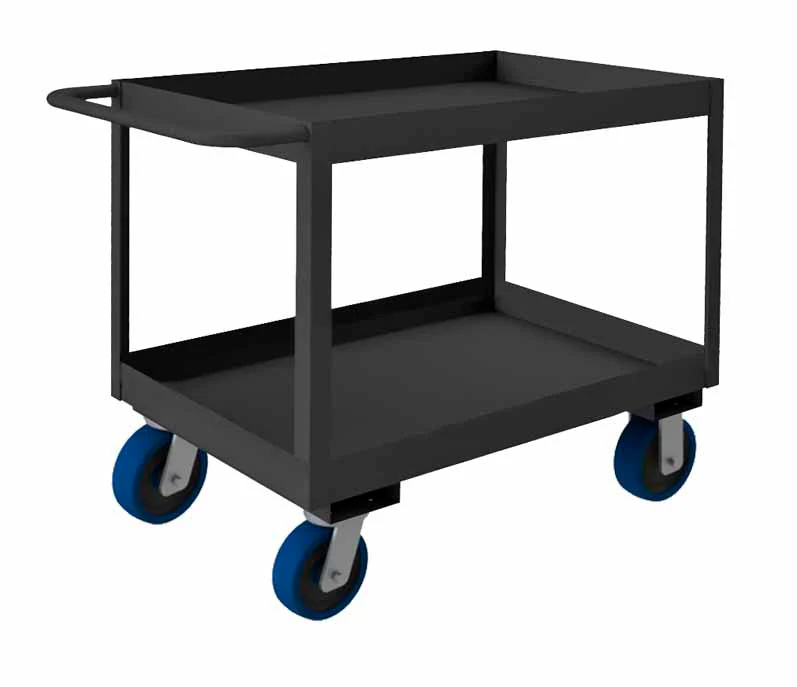 24in x 36in Stock Cart with 2 Shelves and a High Lip