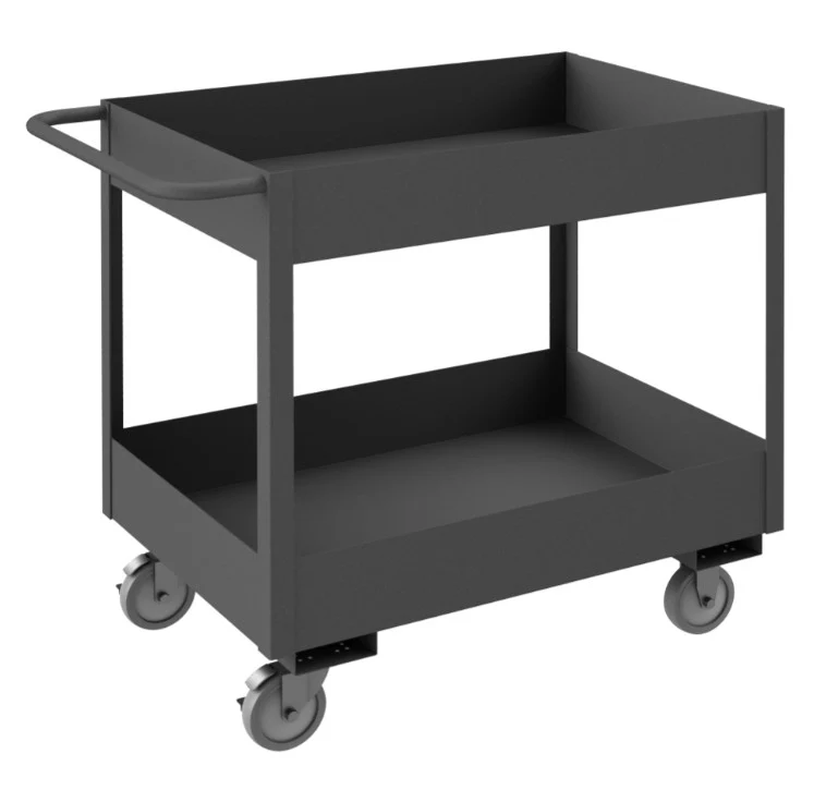 24in x 36in Stock Cart with 2 Shelves and a High Lip