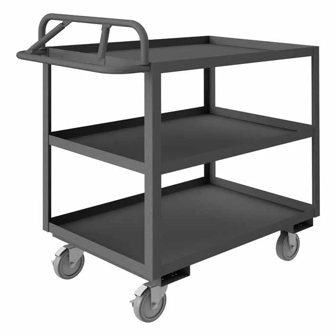 Stock Cart with 3 Shelves and an Ergonomic Handle