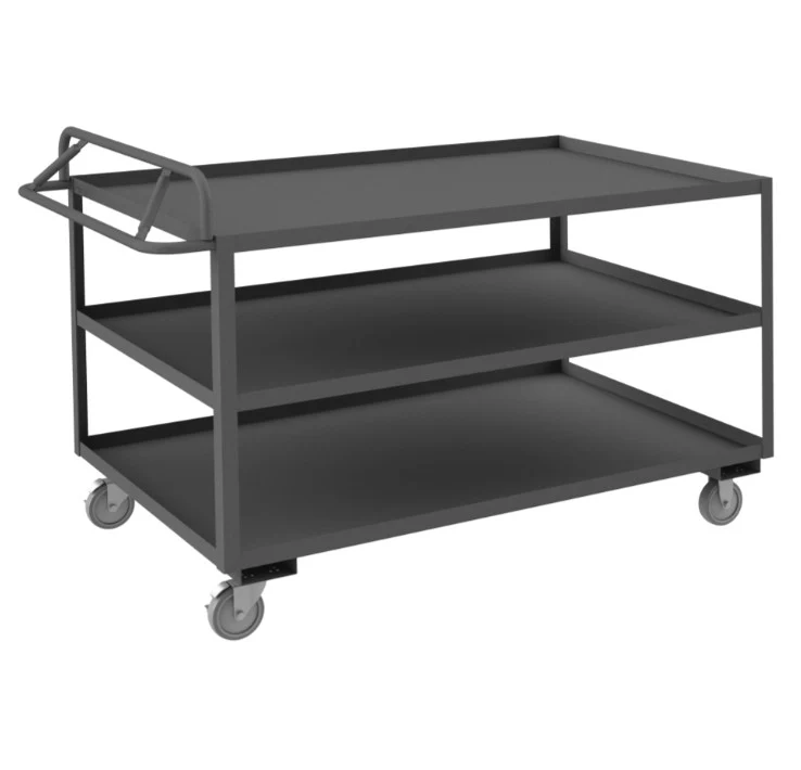 Stock Cart with 3 Shelves and an Ergonomic Handle